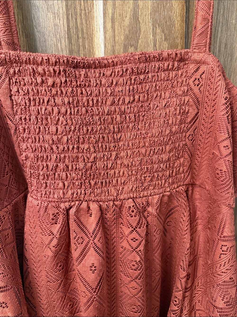 Rust Textured Square-Neck Tank Top - Picture 5 of 7